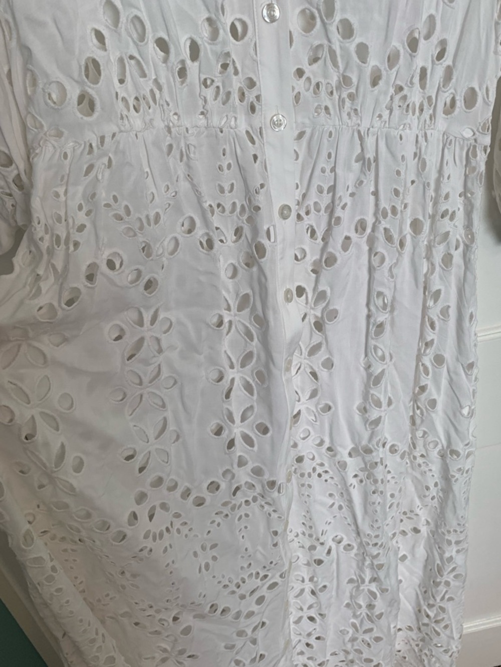 Lilly Pulitzer Amrita Midi Dress Resort White Soiree Eyelet Size 14-No Slip/Belt - Picture 4 of 8